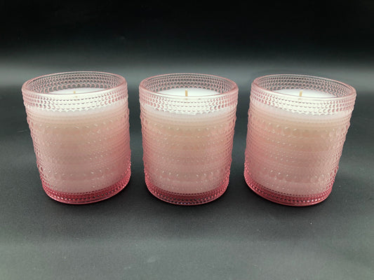 8oz Pink Bubble Jar Candles