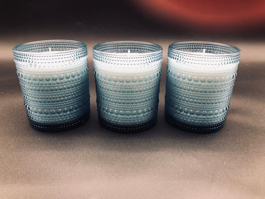 8oz Blue Bubble Jar Candles